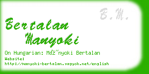 bertalan manyoki business card